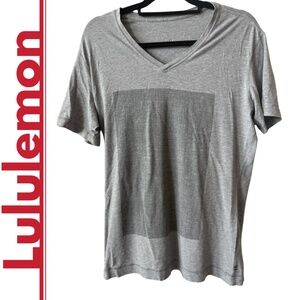 Lululemon: Grey V-Neck Tee, Size Medium.